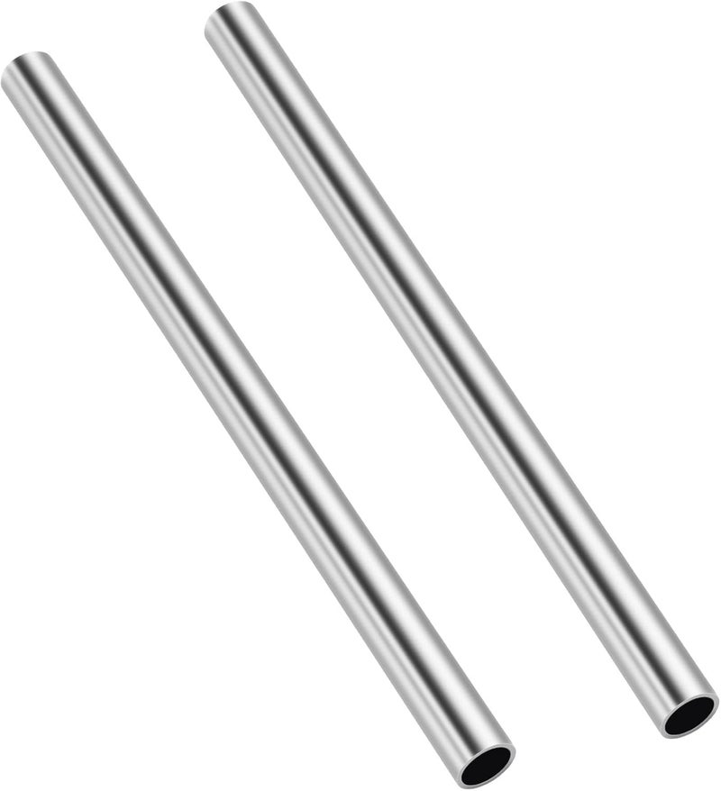 Etauwe 3/8 Inch (9.5mm) OD Round Metal Pipe, 304 Stainless Steel Tubing, 12" Length Weldable Industrial Straight Tube, 2 PCS - Image 1